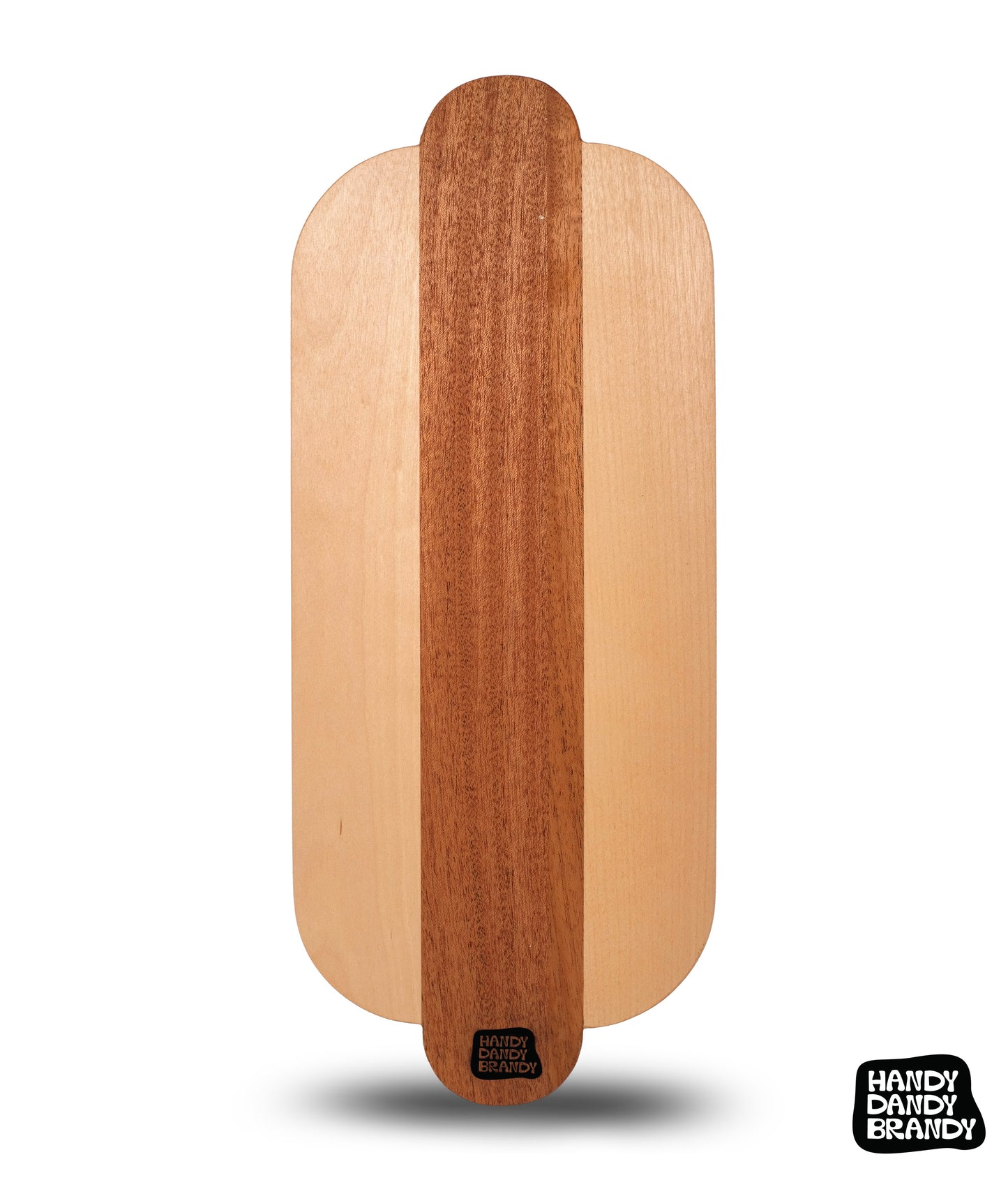 hot dog shaped cutting board made of mahogany and birch