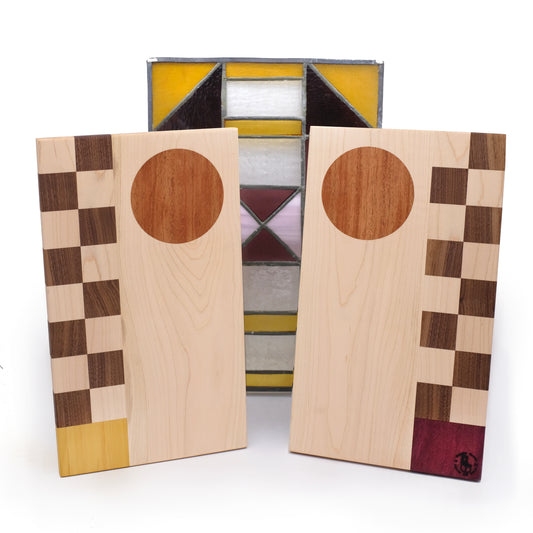 cutting board made of various wood types