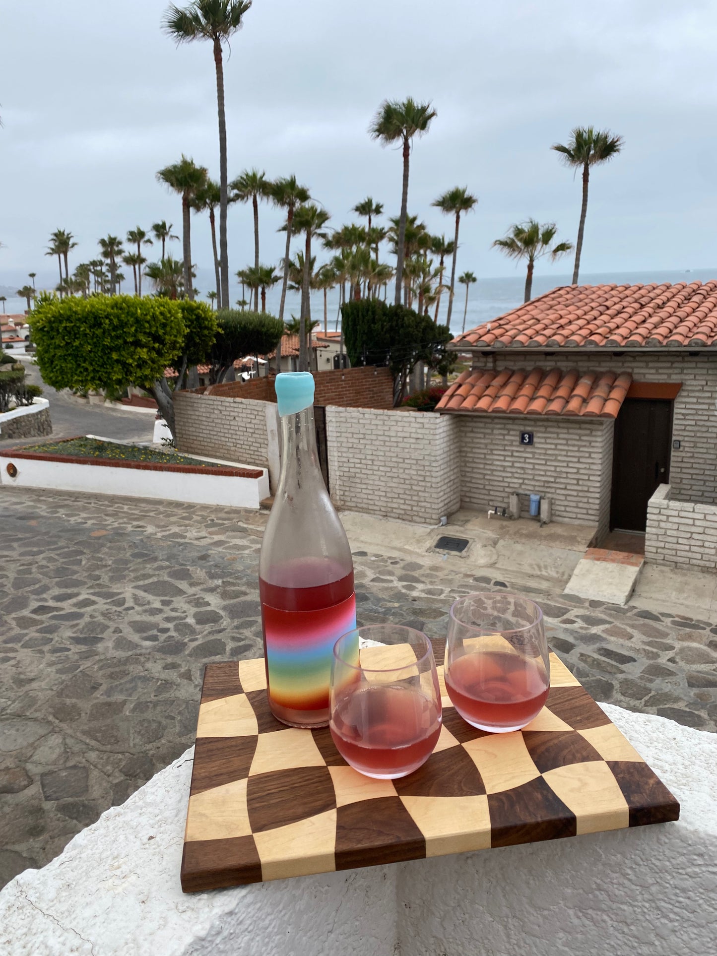 wavy checkered cutting board