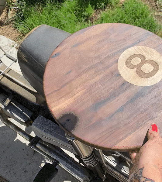 8 ball lazy susan made of walnut