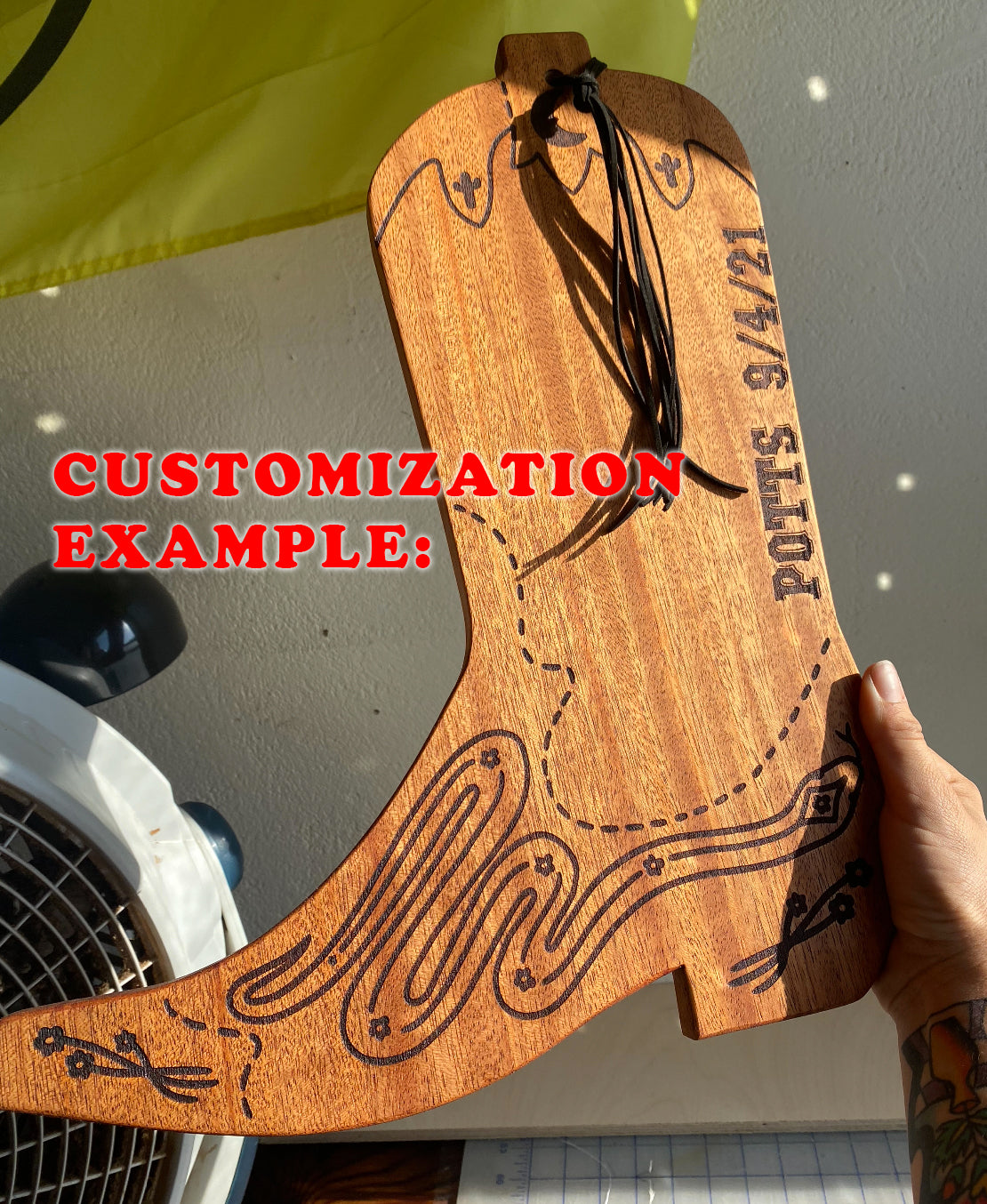 cowboy boot shaped charcuterie board