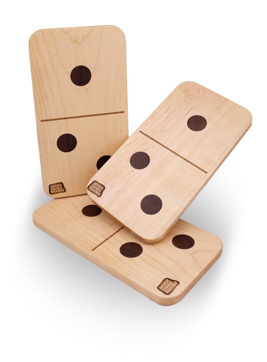 domino shaped cutting board made of maple
