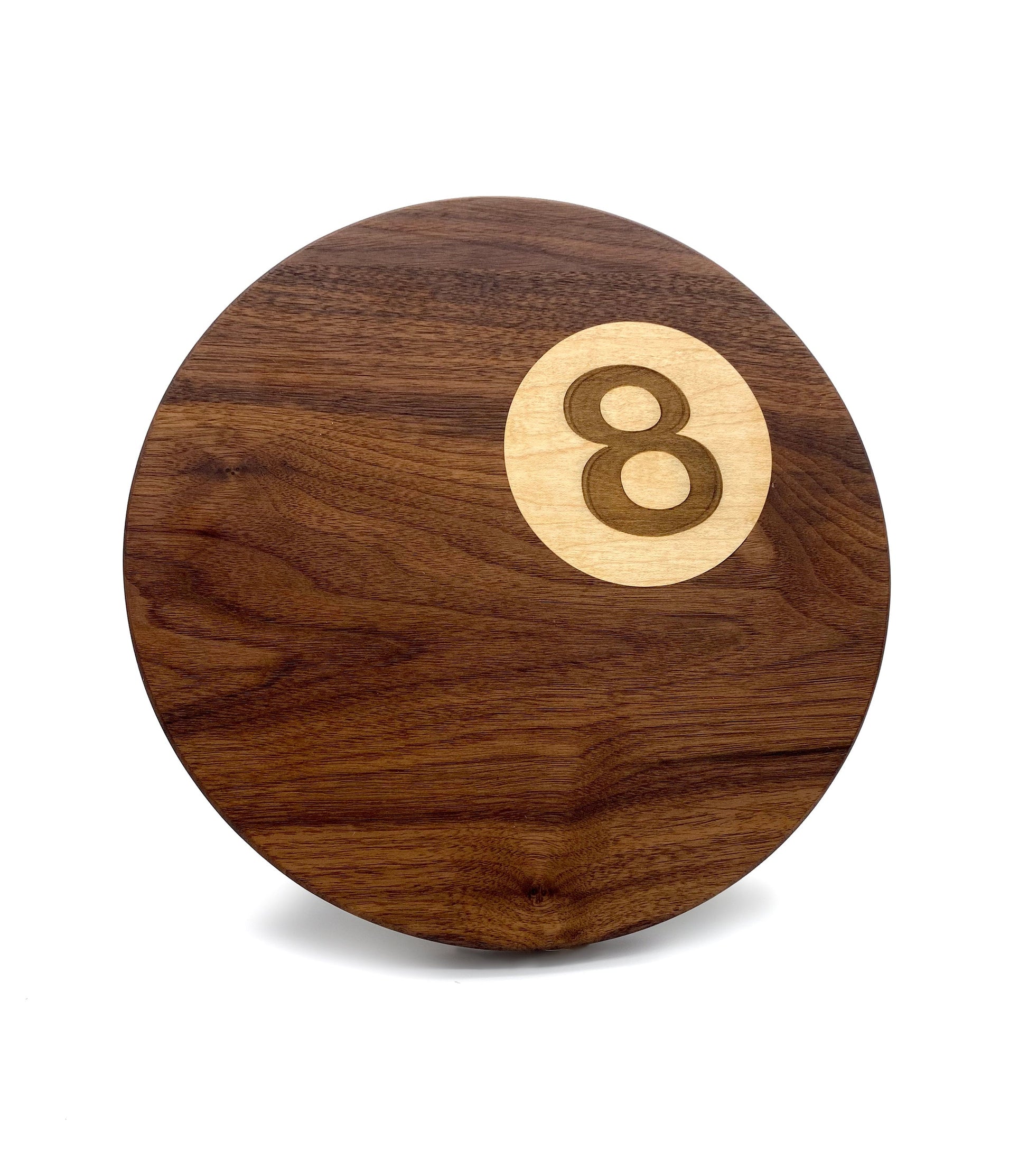 8 ball lazy susan made of walnut