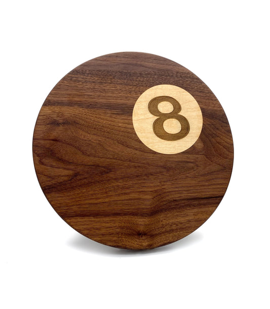 8 ball lazy susan made of walnut