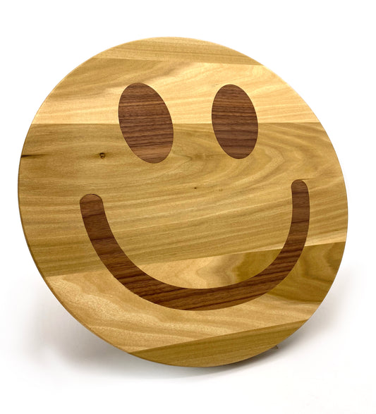 smiley face shapes cutting board made of poplar