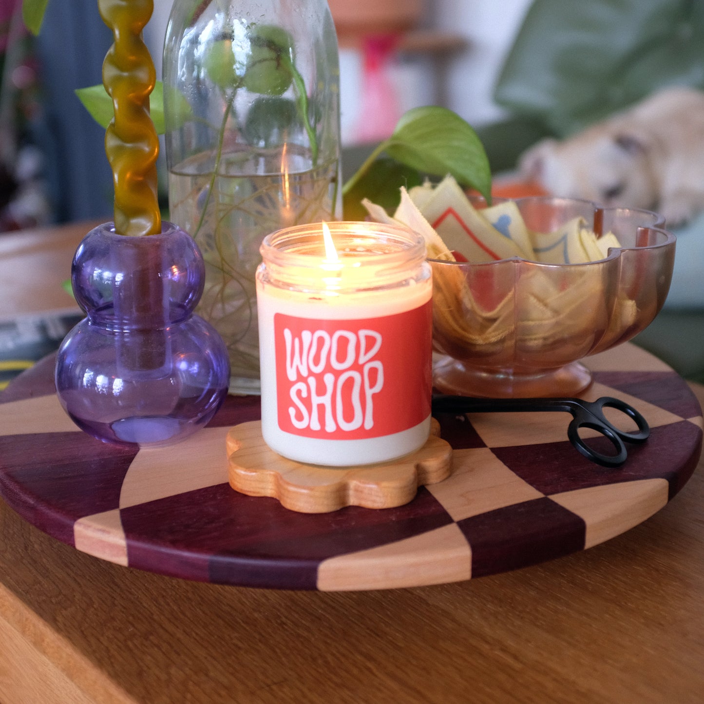 wood shop scented candle