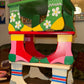 Hand- Painted Foot Stool | Color Block Socks