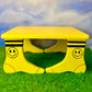 Hand- Painted Foot Stool | Happy Face Socks