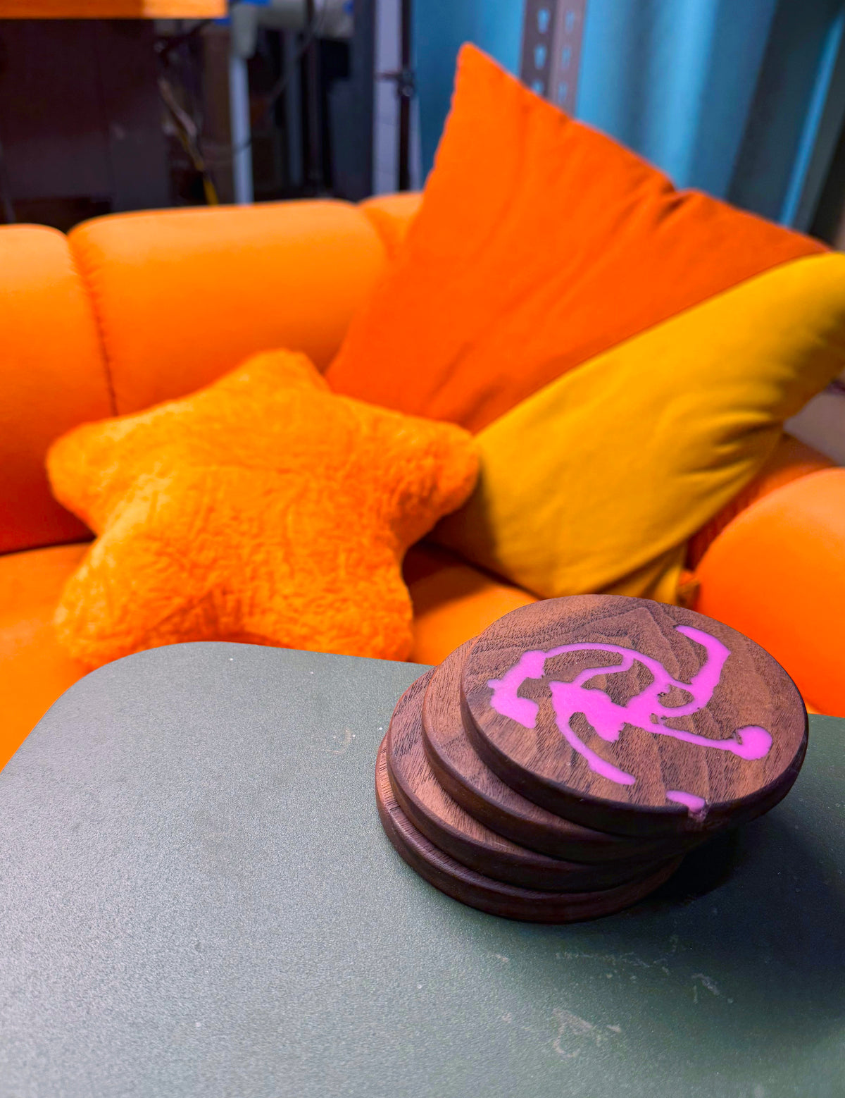 Messages from Mars | Walnut Coaster Set of 4
