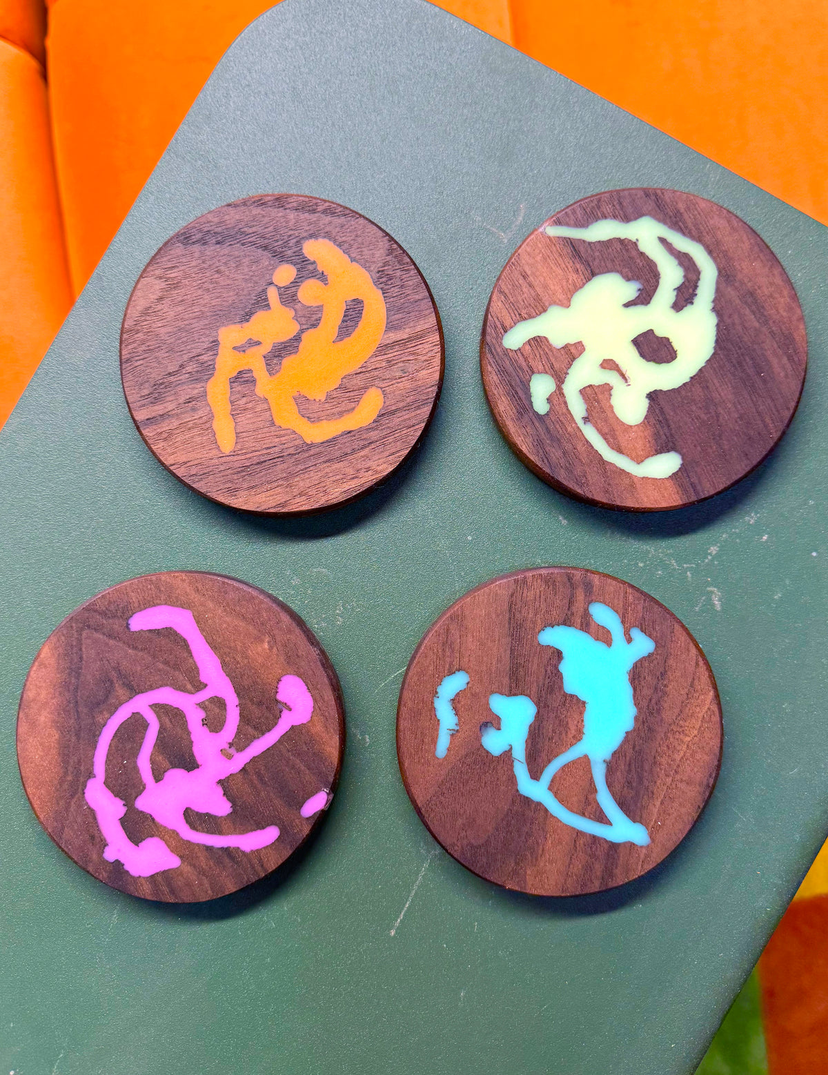 Messages from Mars | Walnut Coaster Set of 4