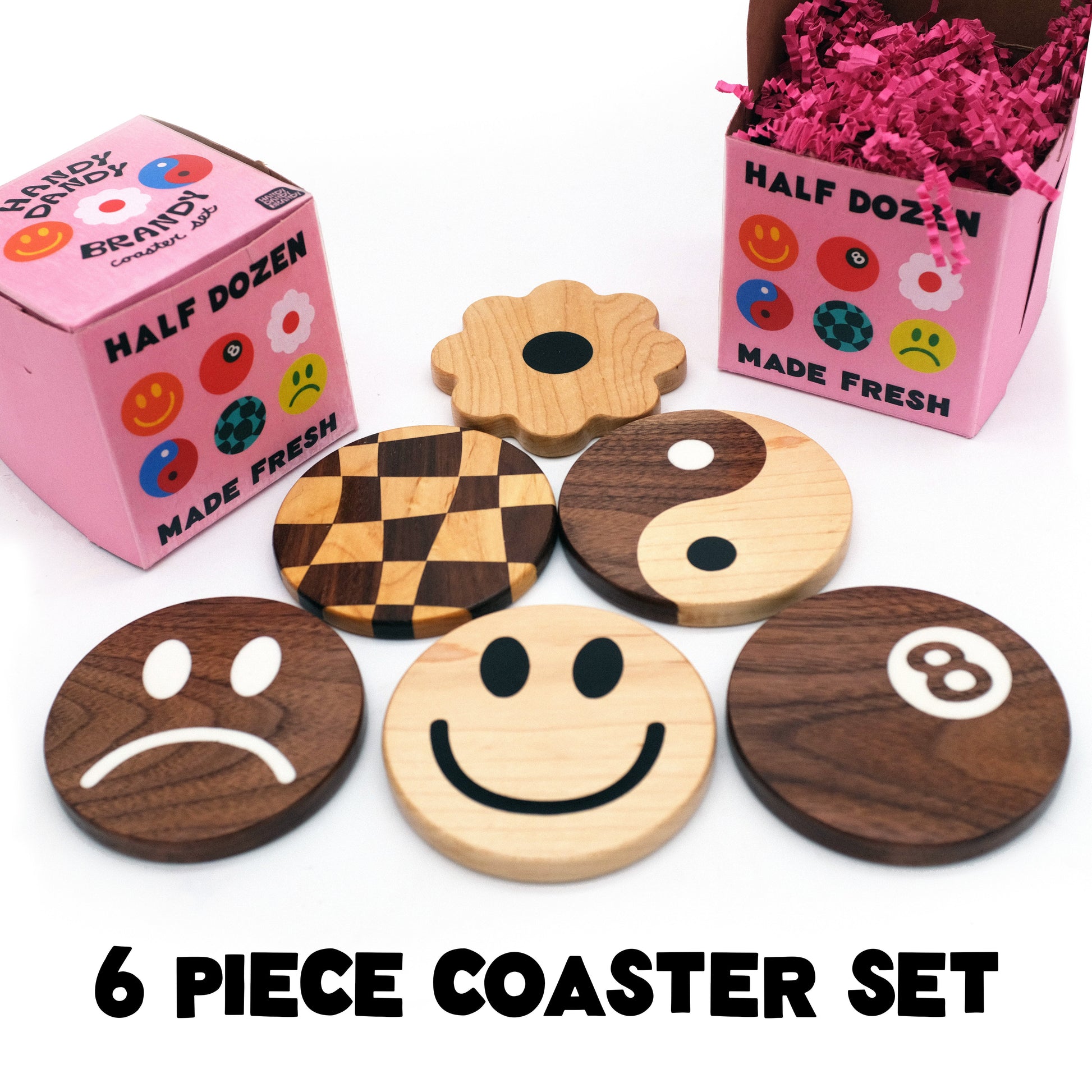 coasters that look ing cookies in maple and walnut