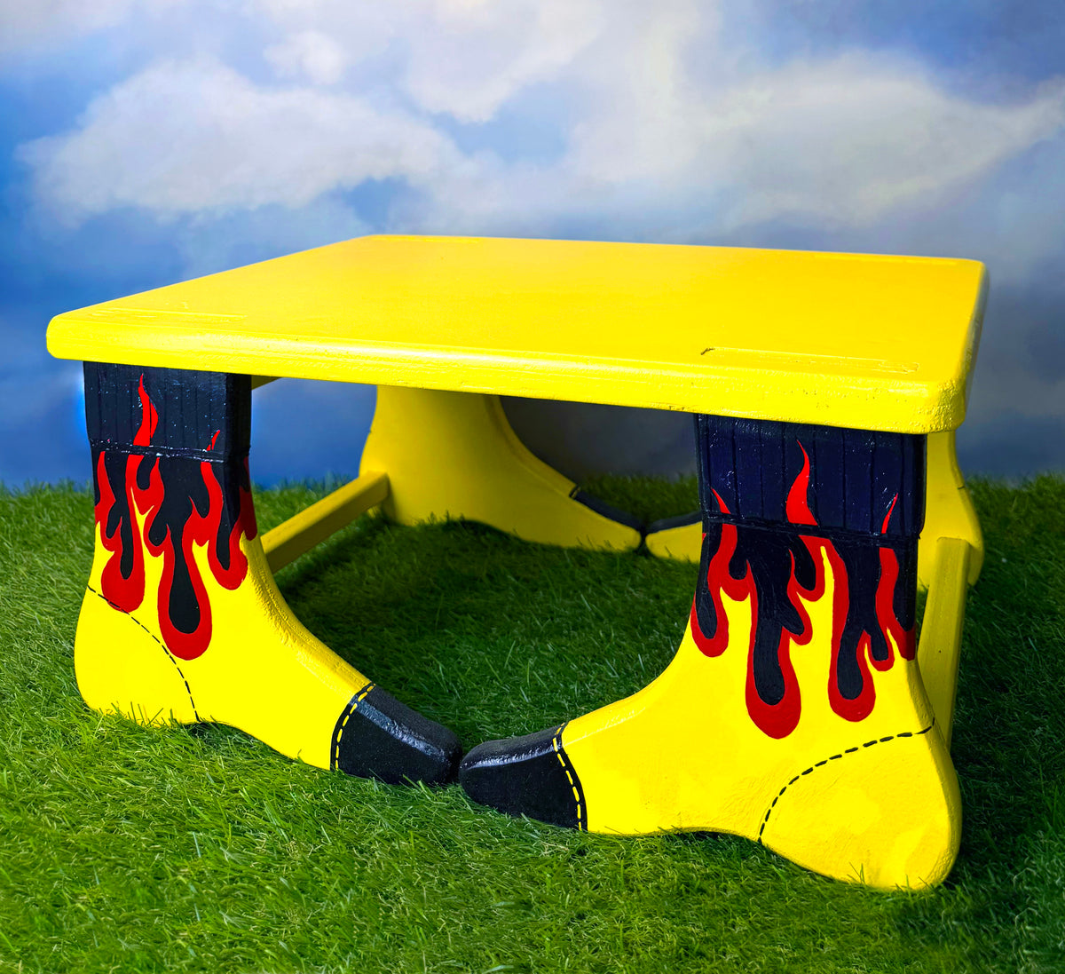 Hand- Painted Foot Stool | Flame Socks