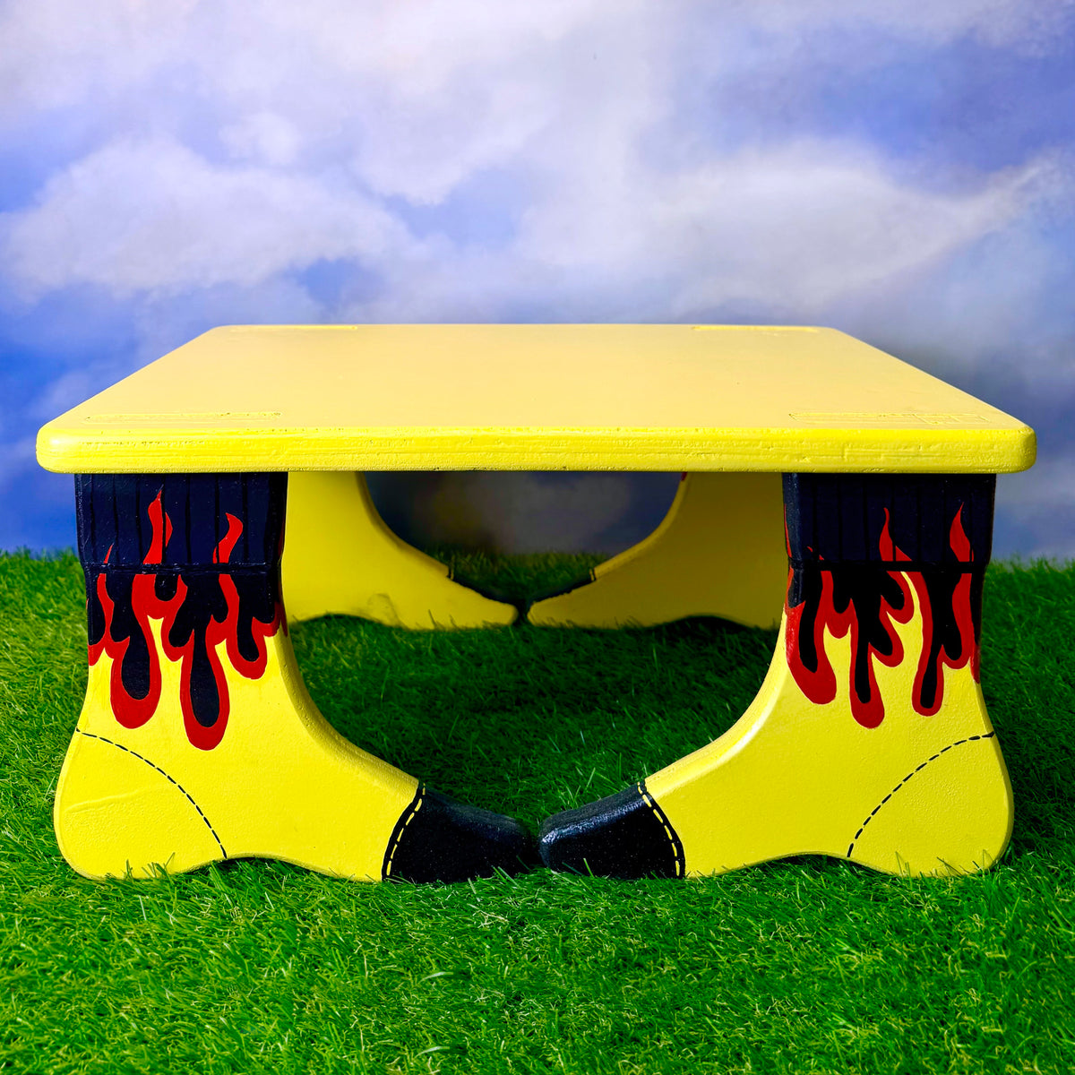 Hand- Painted Foot Stool | Flame Socks