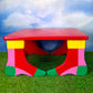 Hand- Painted Foot Stool | Color Block Socks