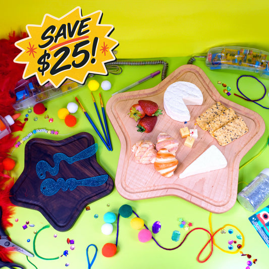 Puffy Star Cutting & Charcuterie Board Bundle