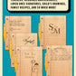 A square graphic showing five wood-look lined notebook pages with handwritten-style notes, signatures, and yellow decorative pencils on a turquoise background. A black rounded rectangle at the top contains the text: 'Teachers, weddings/anniversaries, loved ones signatures, child's drawings, family recipes, and so much more!'.