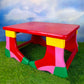 Hand- Painted Foot Stool | Color Block Socks