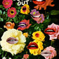 a greeting card with flowers and gossiping mouthes collage style