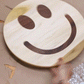 smiley face shaped lazy susan made of poplar