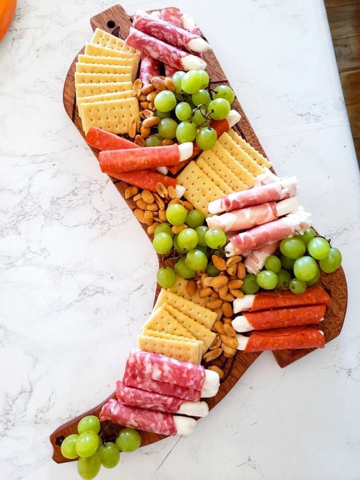 cowboy boot shaped charcuterie board