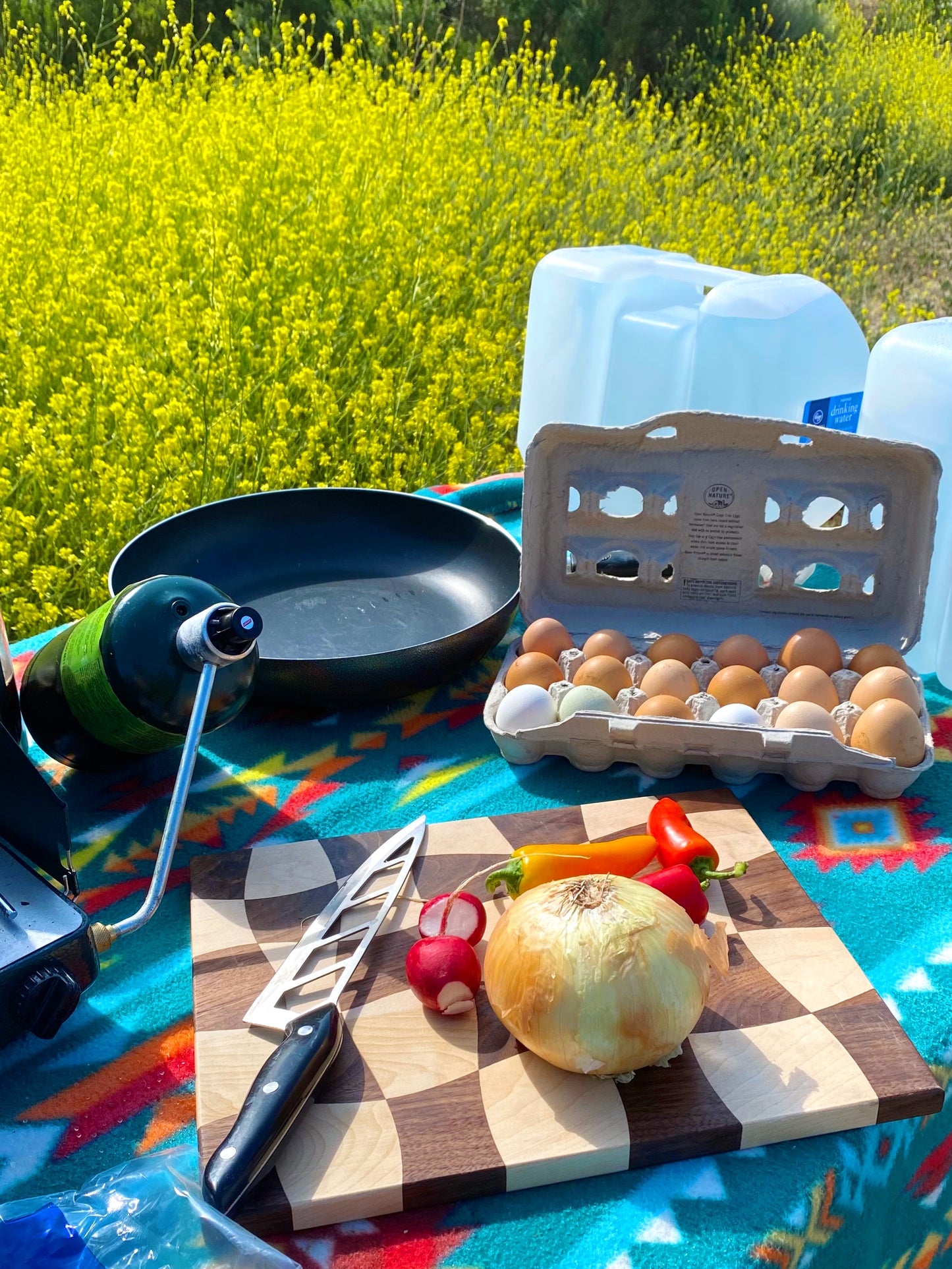 wavy checkered cutting board