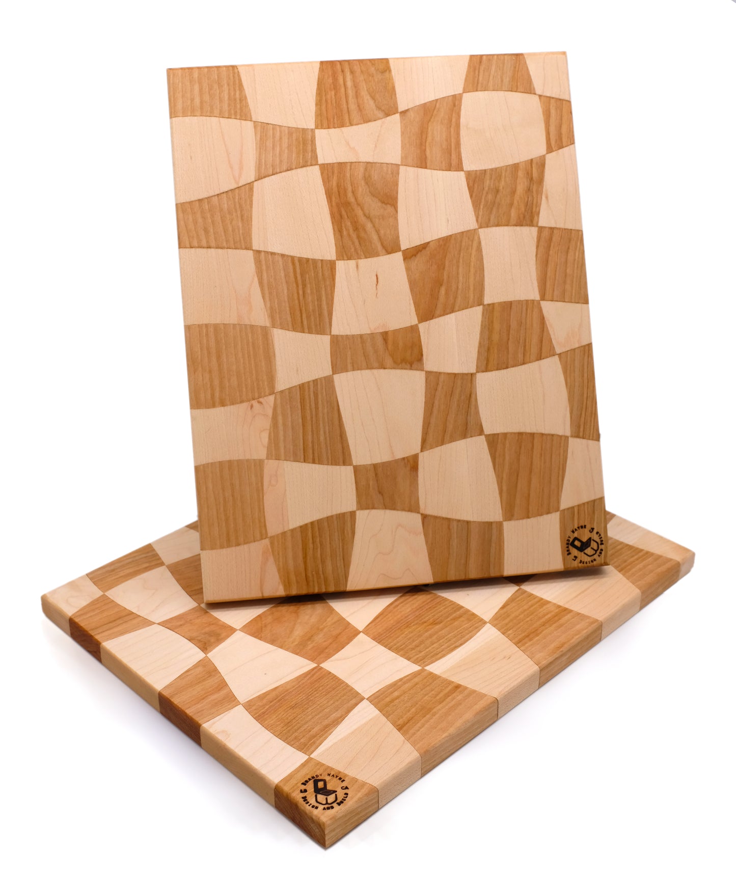 wavy checkered cutting board