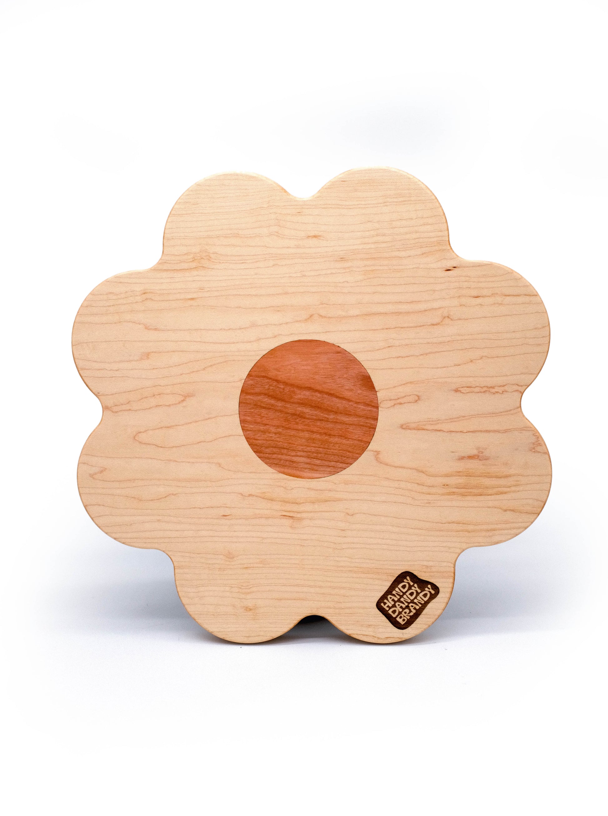 flower cutting board made of maple and cherry