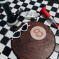 8 ball lazy susan made of walnut