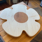 large flower lazy susan made of maple