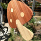 mushroom shaped cutting board made of mahogany and poplar