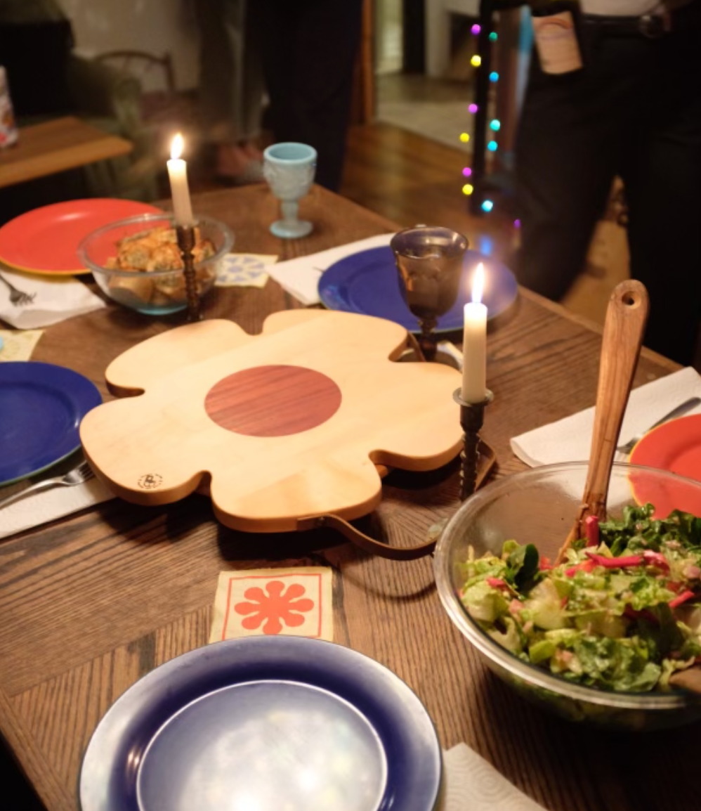 large flower cutting board