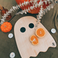 ghost shaped cutting board made of maple