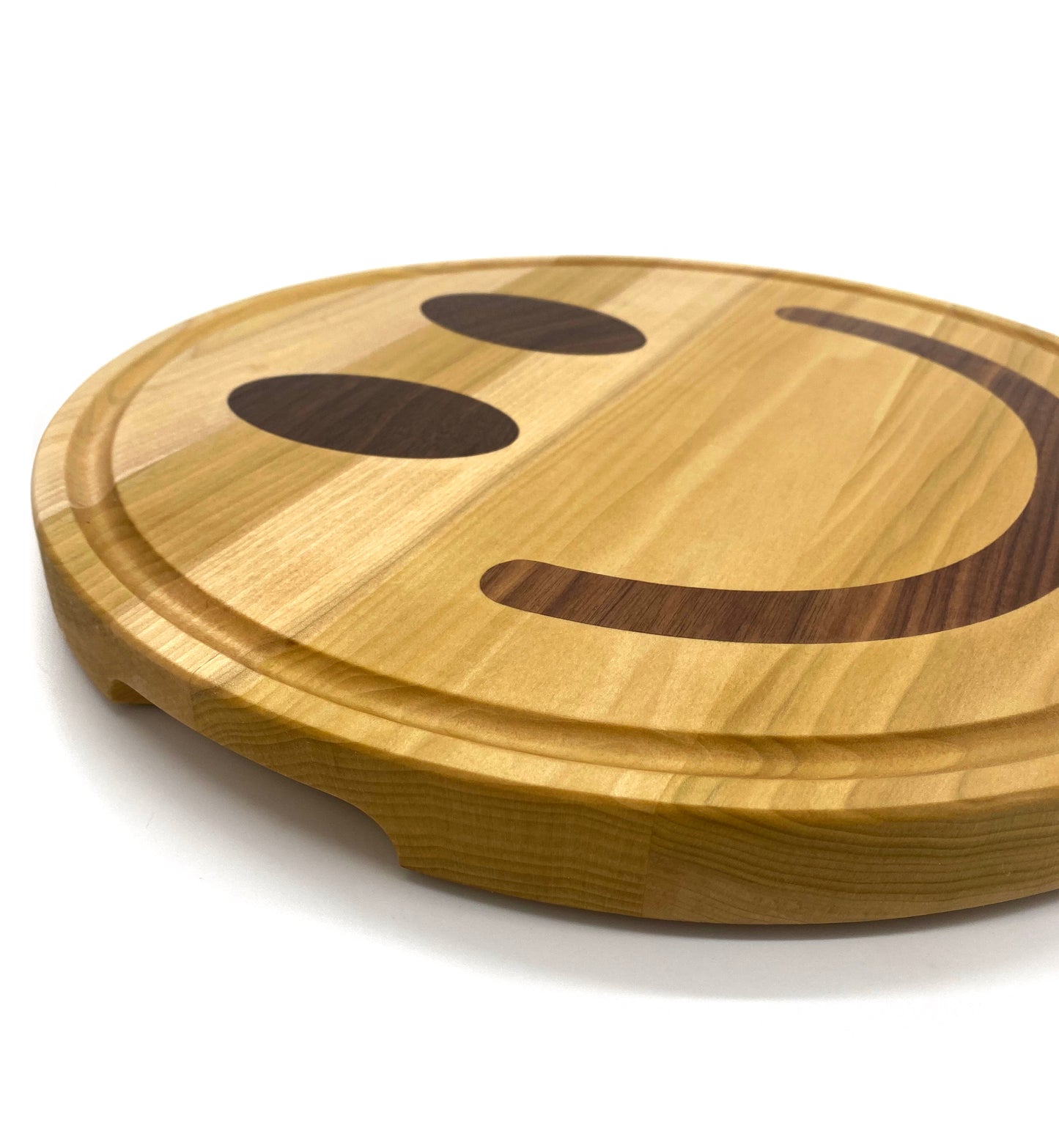 smiley face shapes cutting board made of poplar